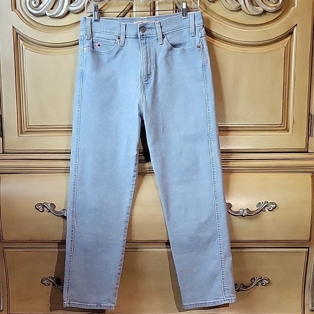 Blue Patterned Mom Jeans